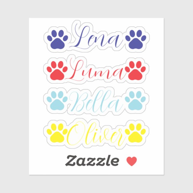 Sticker Personalized pet vinyl decal, pet name custom  (Feuille)
