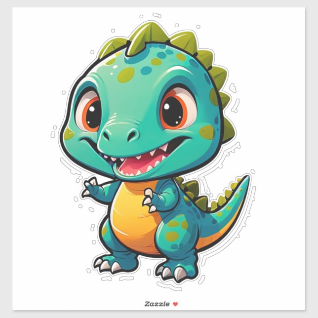 Sticker Personnage de bébé dinosaure pour les enfants (Feuille)