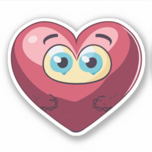 Sticker Personnage de dessin animé Cute Heart Kids