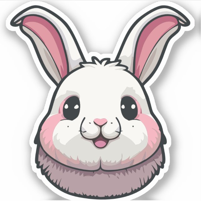 Sticker Personnage de dessin animé lapin mignon (Devant)