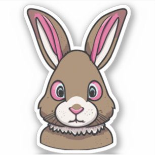 Sticker Personnage de dessin animé lapin mignon