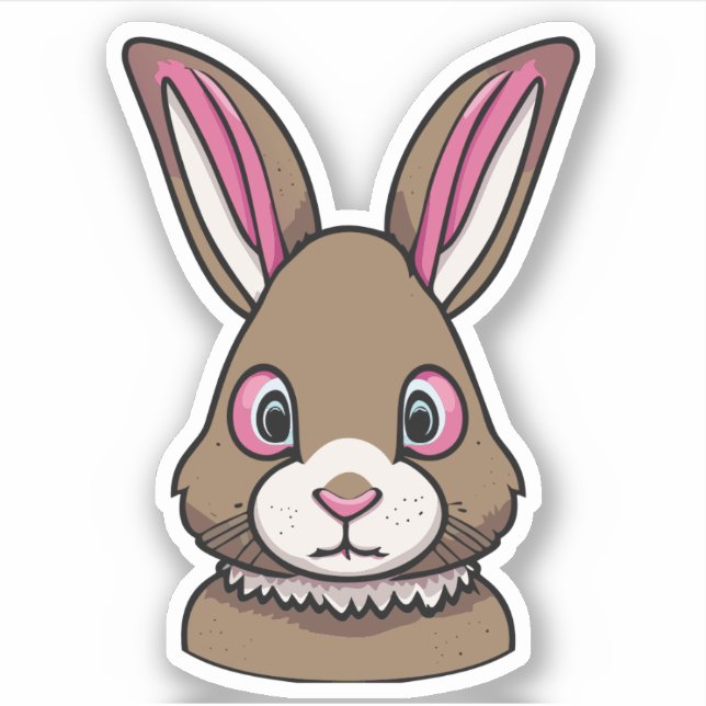 Sticker Personnage de dessin animé lapin mignon (Devant)