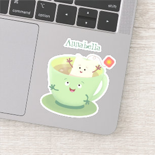 Sticker Personnage de dessin animé représentant une tasse