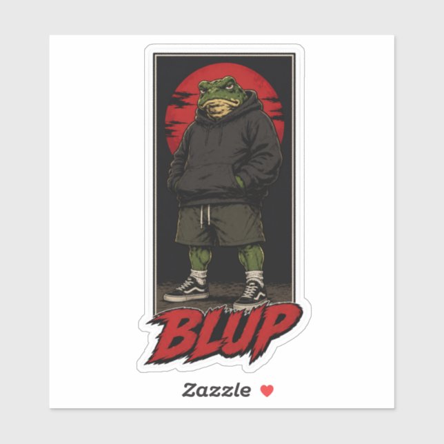 Sticker Personnage de mode graphique de la rue du crapaud  (Feuille)