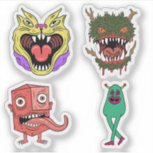 Personnage de monstre rétro coloré excentrique