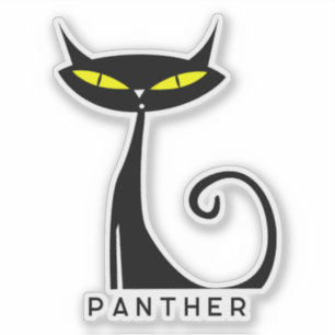 Sticker Personnalisable Chat noir atomique moderne du mili