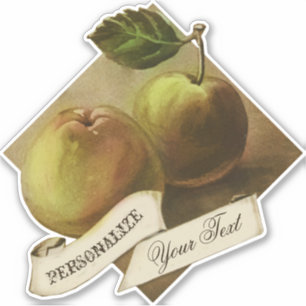 Sticker Personnalisable Vintage Fruit Grocery Store Apple