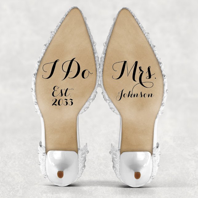 Sticker Personnalisation moderne Mme I Do Bride Mariage Ch (Modern Custom Mrs I Do Bride Wedding Shoes Decal
)
