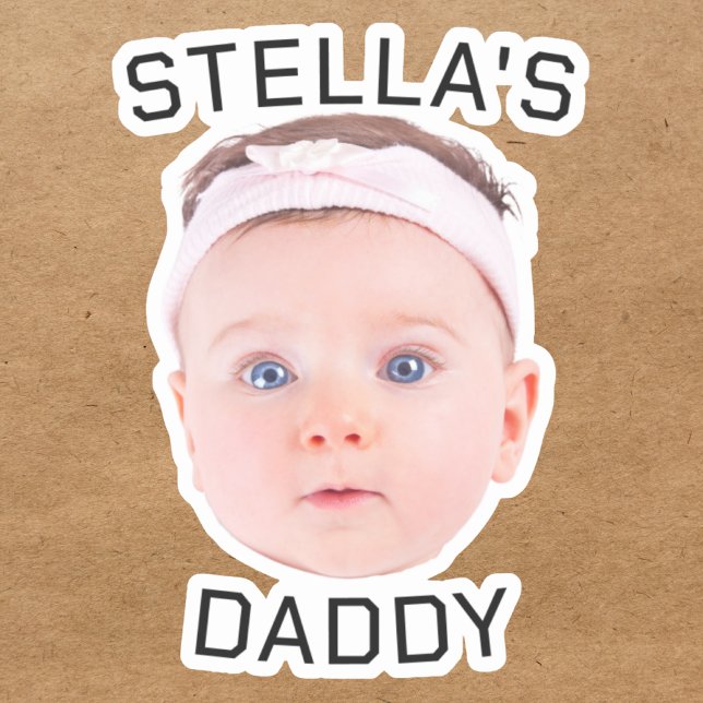 Sticker Personnalisé Baby Face Photo Papa Cadeau (Créateur téléchargé)