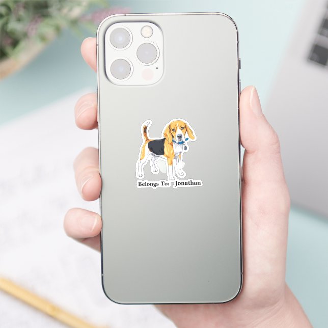 Sticker personnalisé beagle (Téléphone)