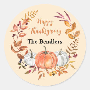 Sticker personnalisé bon thanksgiving