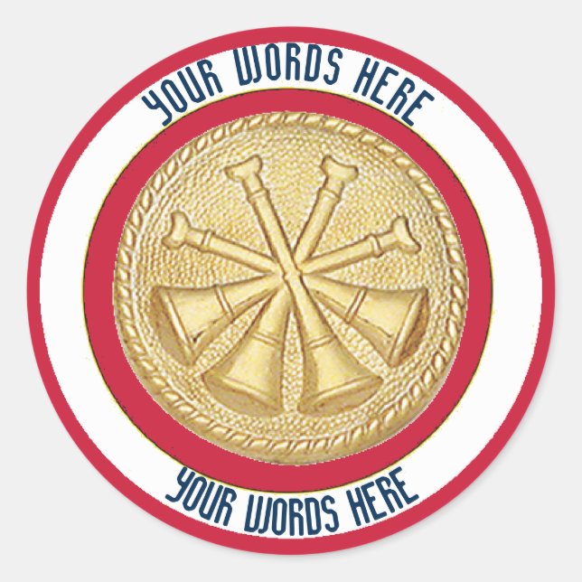 Sticker personnalisé Bugle Chef adjoint 4 (Devant)