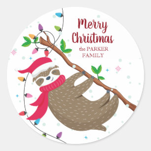 sticker personnalisé Christmas Sloth