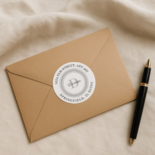 Sticker Personnalisé Effacer le nom de monogramme Arrondi 