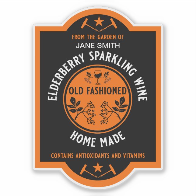 Sticker Personnalisé Élaboré à la Maison Sureau Pétillant  (Devant)