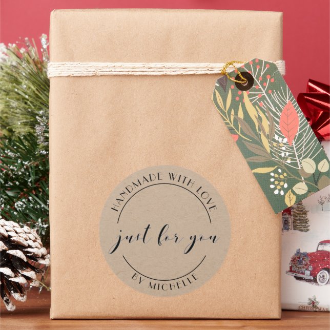 Sticker Personnalisé Élégant Fait À La Main Avec A (vacances)