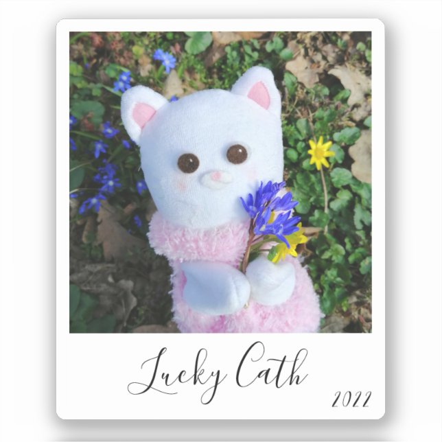 Sticker Personnalisé Élégant Simple Vintage Instant Photo (Recto)