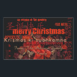 Sticker personnalisé Feliz Navidad World Christmas<br><div class="desc">Souhaitez Noël en plusieurs langues : Feliz Navidad - Feliz Natal - Joyeux Noel - Fröhliche Weihnachten - Buone Feste Natalizie - Joyeux Noël... </div>