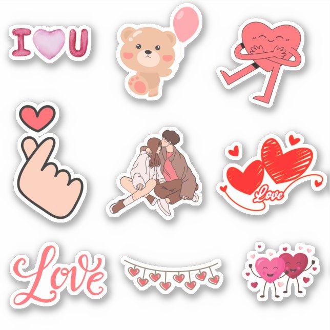 Sticker Personnalisé je t'aime, coeur, Saint Valentin, amo (Devant)