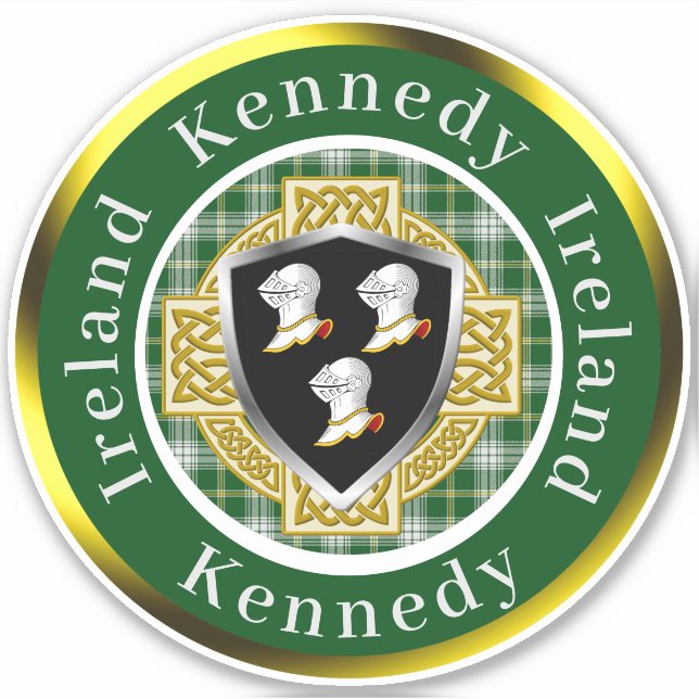 Sticker Personnalisé Kennedy Shield & Celtic Cross (Devant)