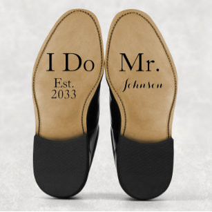 Sticker Personnalisé moderne M. I Do Groom Mariage chaussu