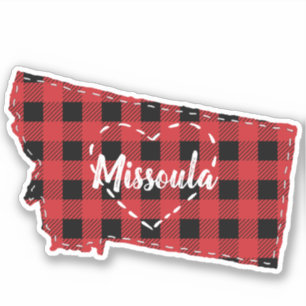 Sticker Personnalisé Montana Accueil Buffalo d'État Plaid 