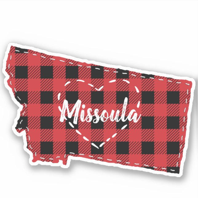 Sticker Personnalisé Montana Accueil Buffalo d'État Plaid  (Devant)
