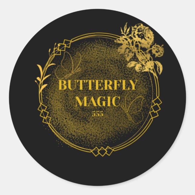 Sticker personnalisé noir et or, Élégant Étiquette (Devant)