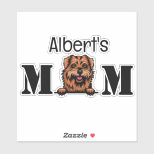 Sticker personnalisé Norfolk Terrier Peeking Maman