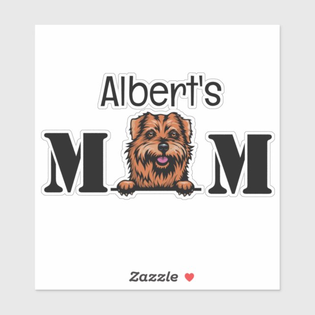 Sticker personnalisé Norfolk Terrier Peeking Maman (Feuille)