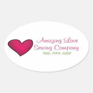 Sticker personnalisé Pink Heart Business