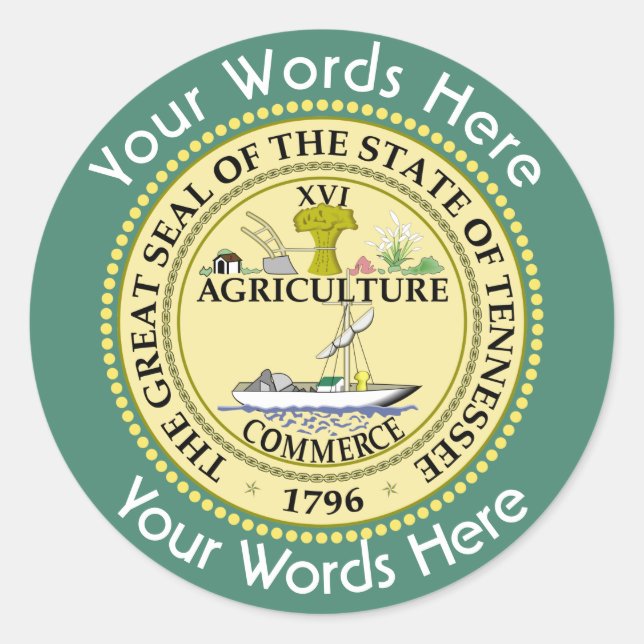 Sticker personnalisé pour le Tennessee Great Seal (Devant)