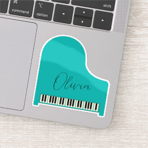 Sticker Personnalisé Turquoise Blue Grand Piano personnali