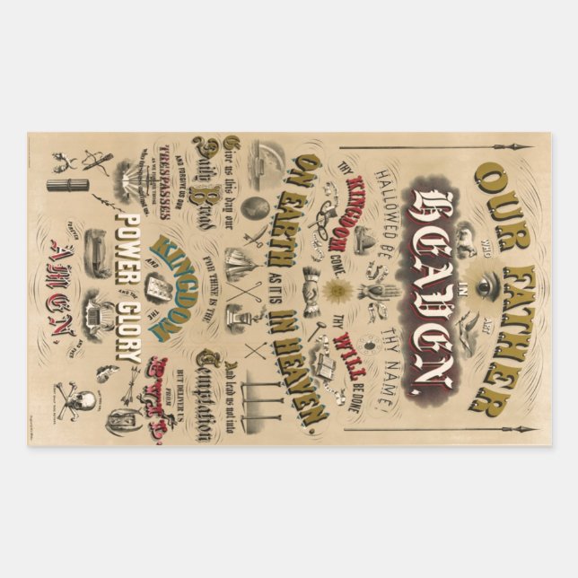 Sticker personnalisé Vintage de la prière du Seign (Devant)