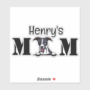 Sticker personnalisé Whippet Peeking Maman