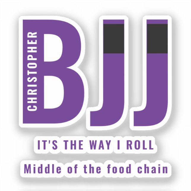 Sticker Personnalisée BJJ Way I Roll Jiu Jitsu Purple Belt (Recto)
