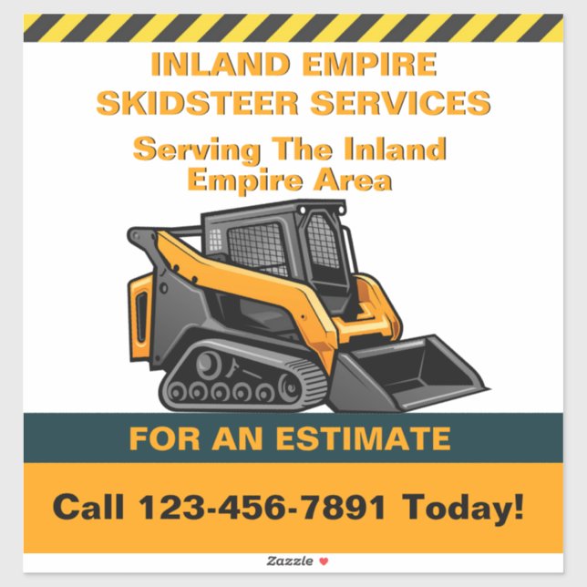 Sticker Personnaliser la location de Skid Steer pour les e (Feuille)