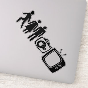STICKER PERSONNE FEMME HOMME CAMERA TV