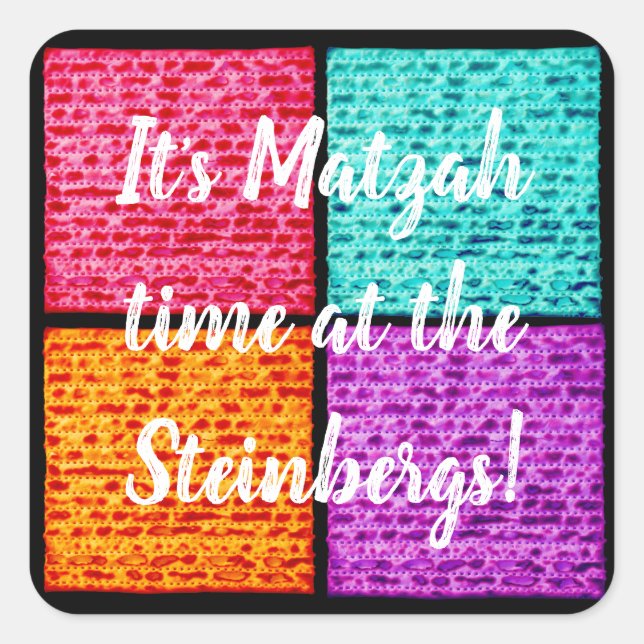 Sticker Pesser Carré Funny Matzahs (Devant)