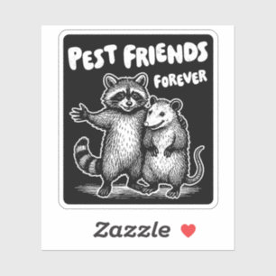 Sticker Pest Friends Forever Blanc Imprimer