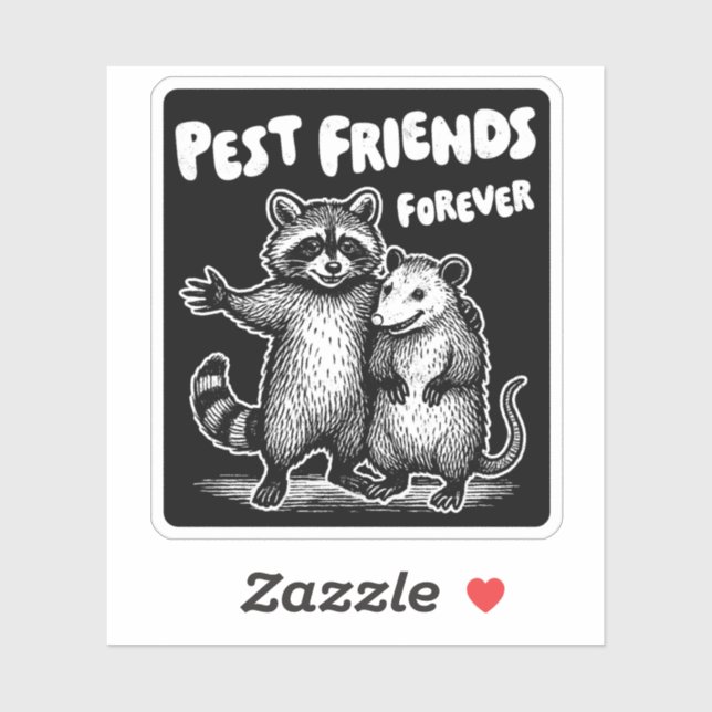 Sticker Pest Friends Forever Blanc Imprimer (Feuille)