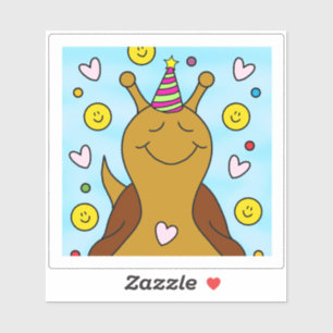 Sticker Petit Anniversaire sucré d'escargot mignon   Vinyl