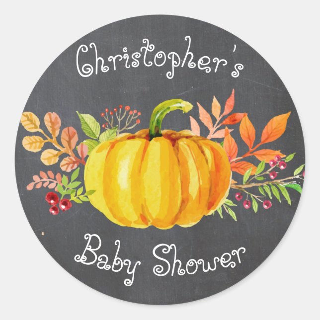Sticker Petit Baby shower Citrouille (Devant)
