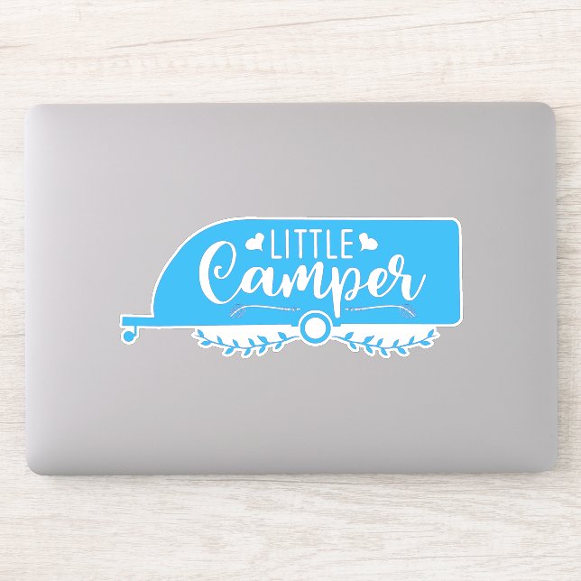Sticker Petit Camper, Caravane Bleue, Belle Remorque (Ordinateur)