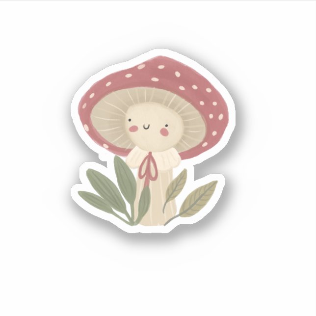 Sticker Petit champignon mignon (Devant)