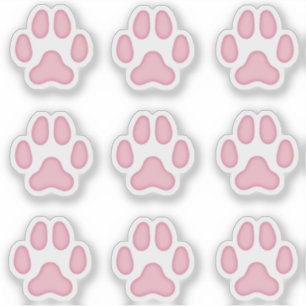 Sticker Petit chien Empreintes de pattes Pink Animal Track