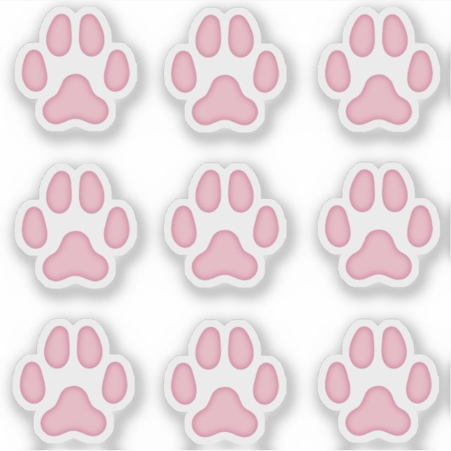 Sticker Petit chien Empreintes de pattes Pink Animal Track (Devant)
