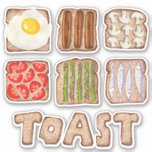 Sticker Petit-déjeuner Baguette Coupée Personnalisée