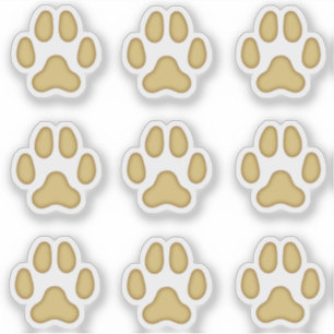 Sticker Petit Empreintes de pattes de chien Tan Animal Tra