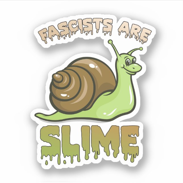 Sticker Petit escargot rétro - Les fascistes sont minces (Devant)